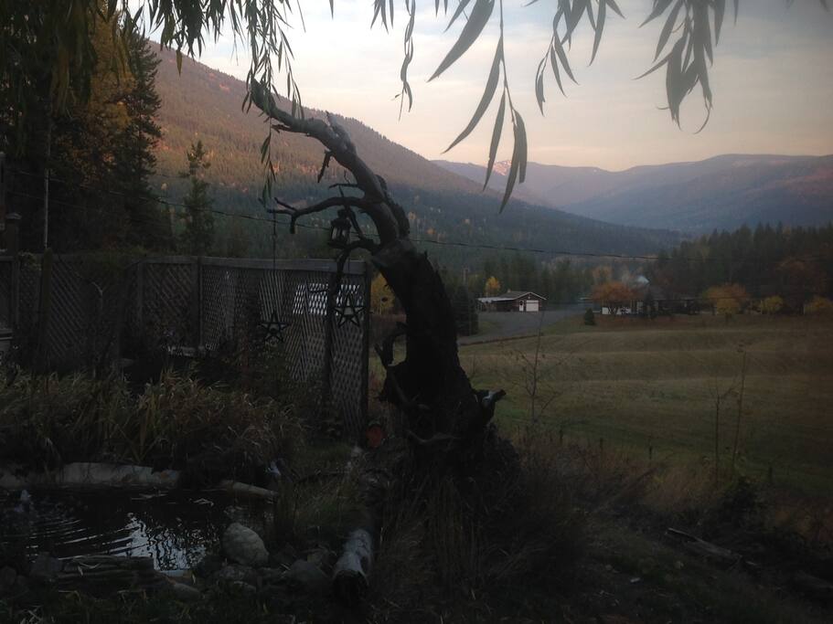 Always changing mountain and pastoral views. Listen to the ravens, watch the deer.