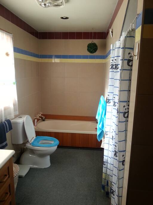 Private bathroom with shower, bath and toilet