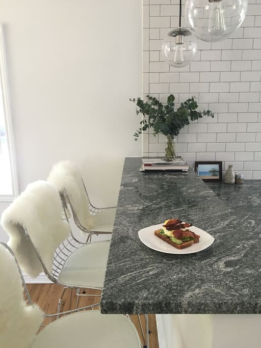Enjoy your breakfast at our bar top