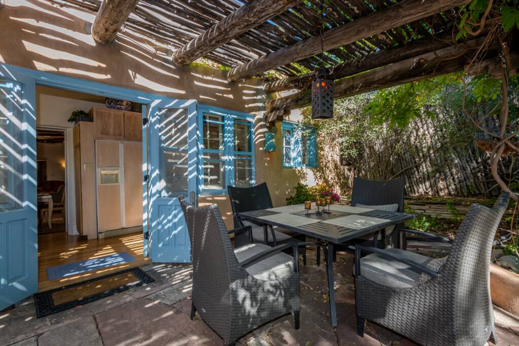 Shaded patio for outdoor dining