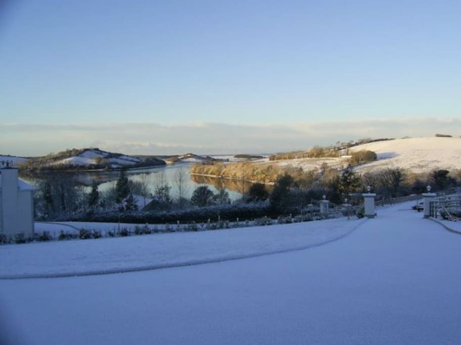 Cottage Winter Time View