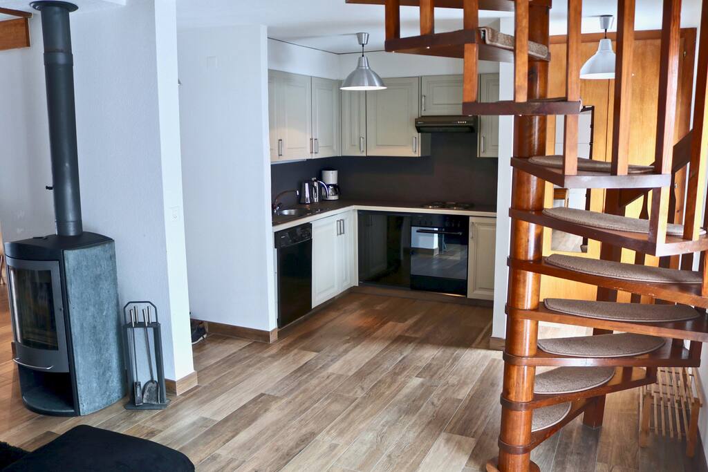 Living room and kitchen
