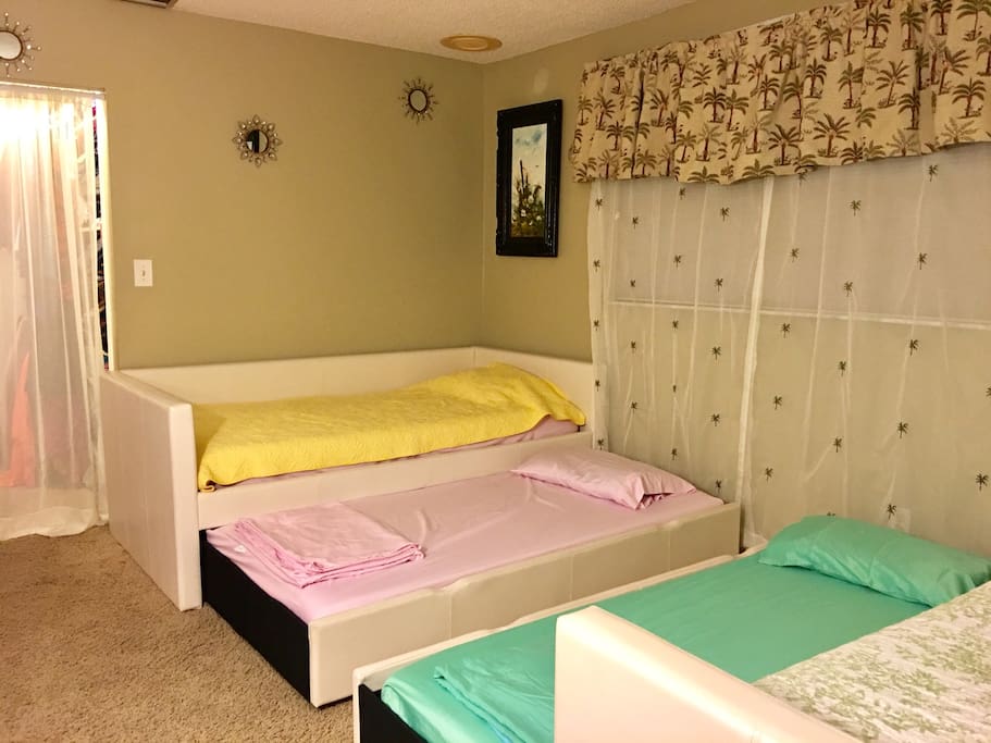 Bedroom #1: 2 Trundle beds with Therapeutic mattresses. Can sleep 4