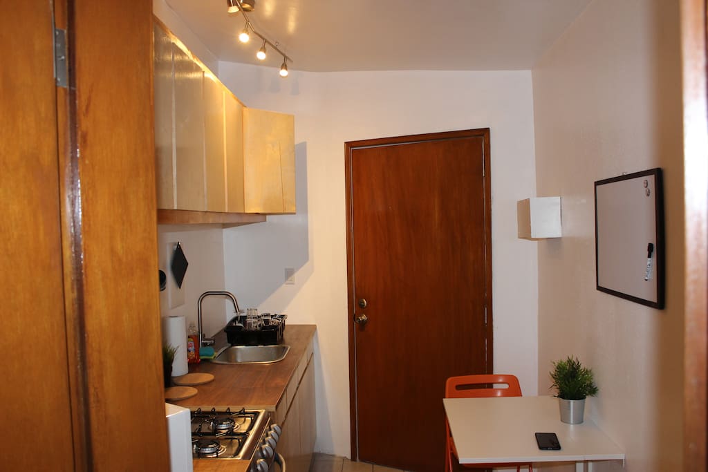 If you get tired of tacos, you can cook or bake what you need in this cool kitchen.