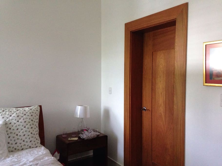 Room with private bath door