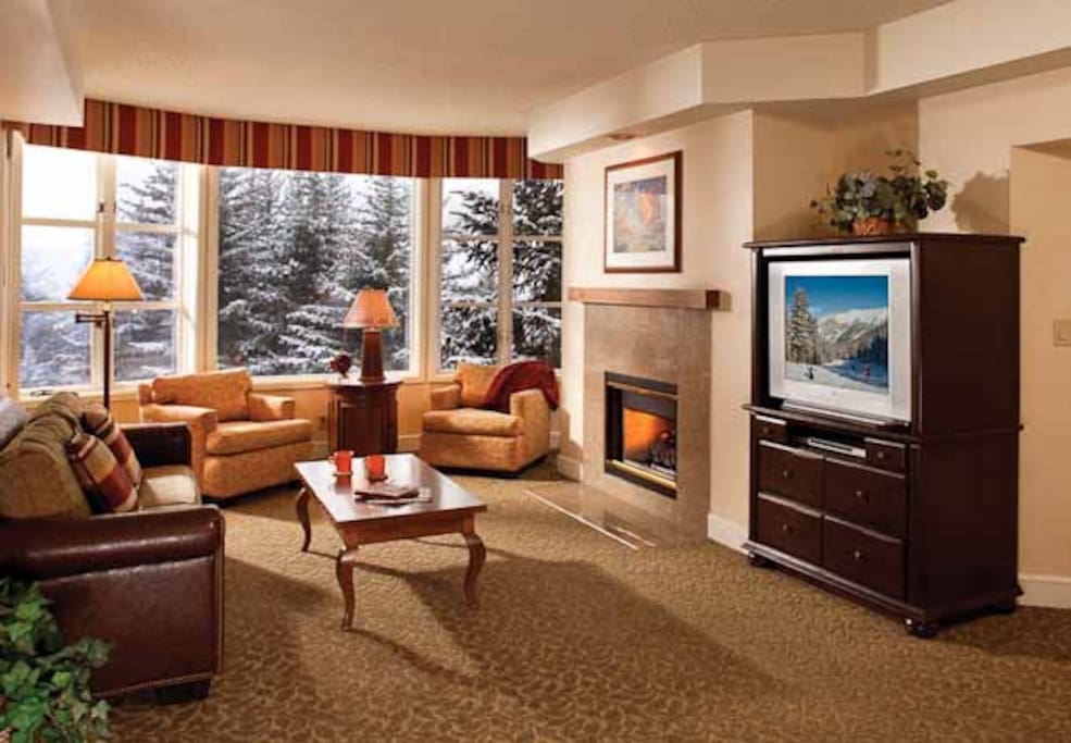 Living Room area with fireplace