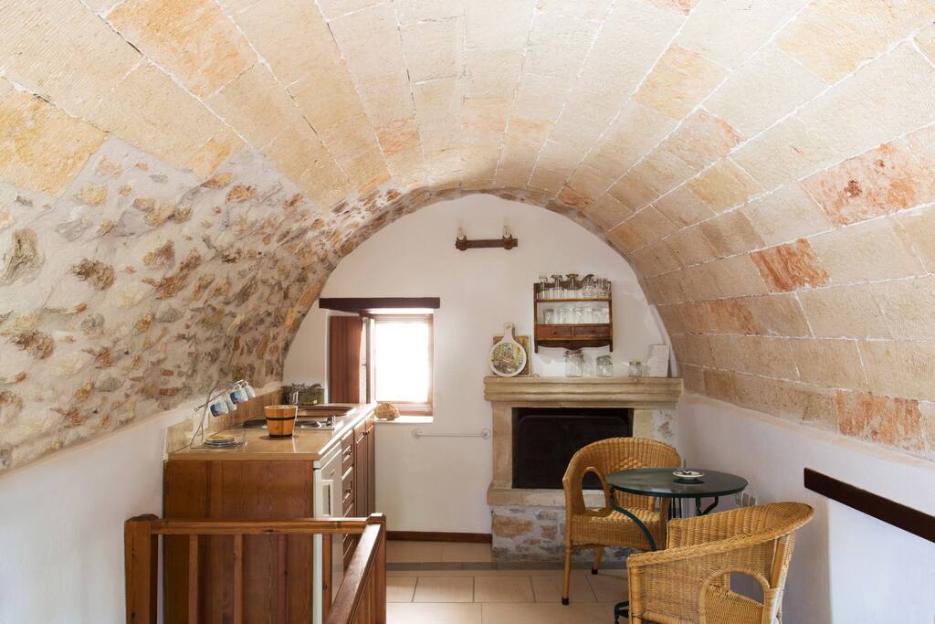 Kitchen and seating area
