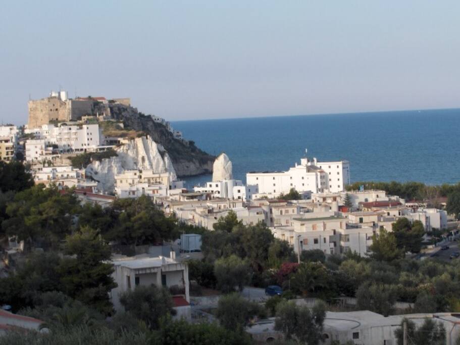 Lo splendido panorama sul monolito del PIZZOMUNNO e sul paese