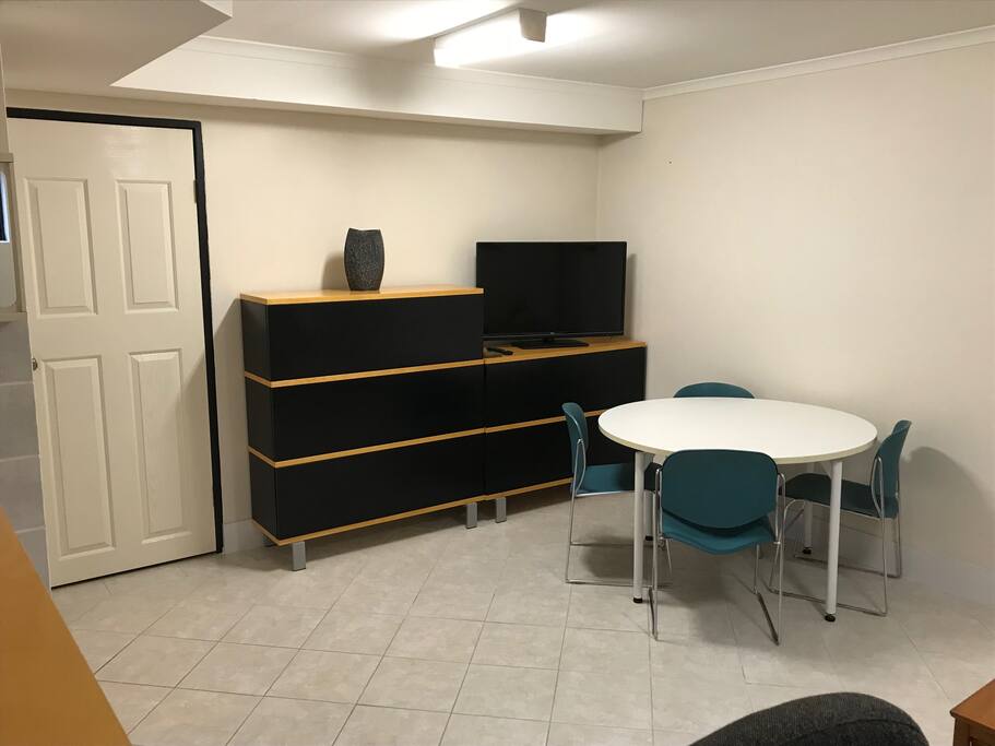 Storage cupboards under TV if required