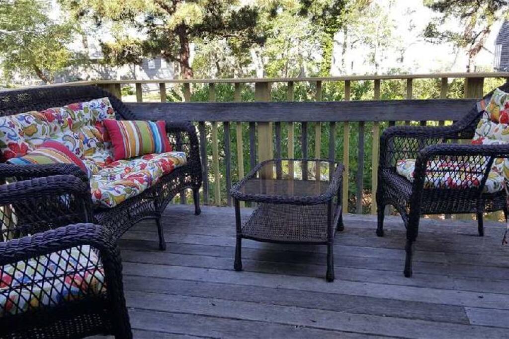 Front deck with beautiful view of the bay and Lt. Island