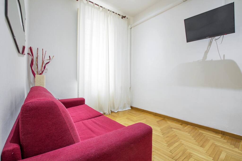 Living room with double sofa bed