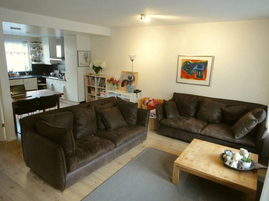 Our livingroom and kitchen