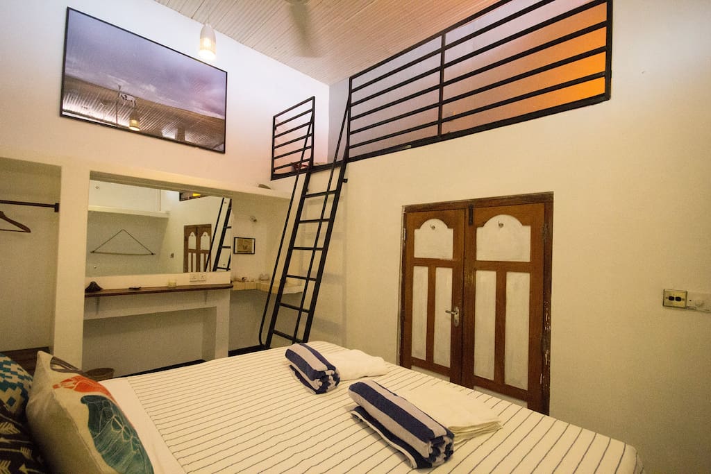 bedroom with upstairs cozy zone