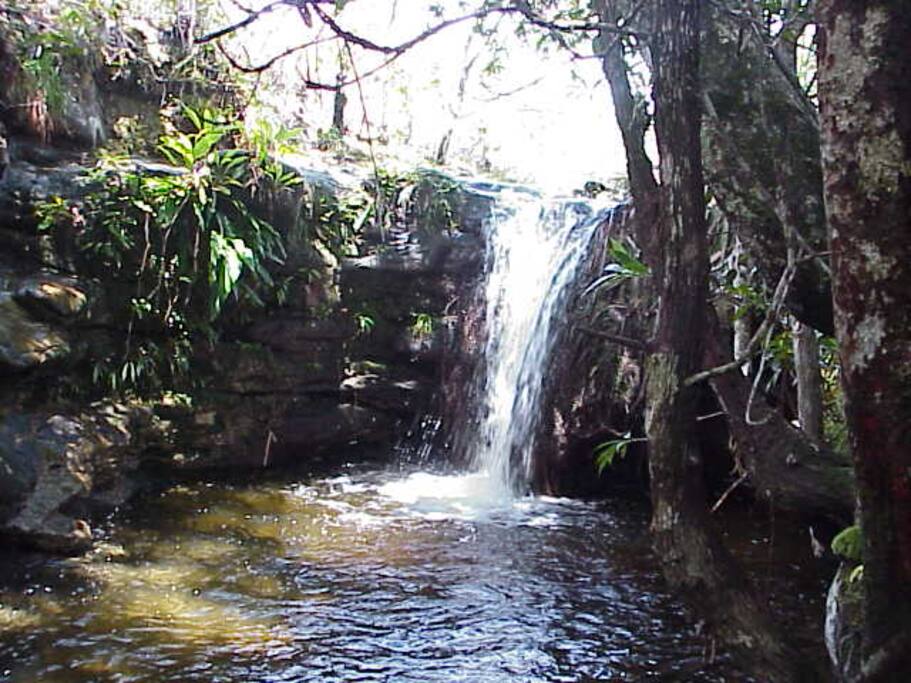 CASCADA AL LADO DE LA CABAÑA