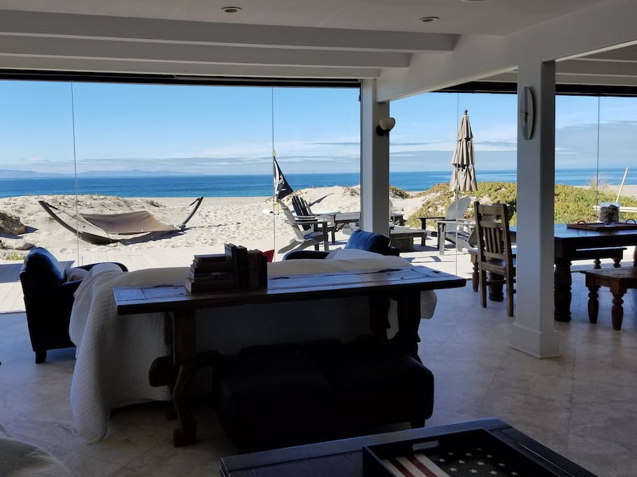 Sitting area with stunning coastline views