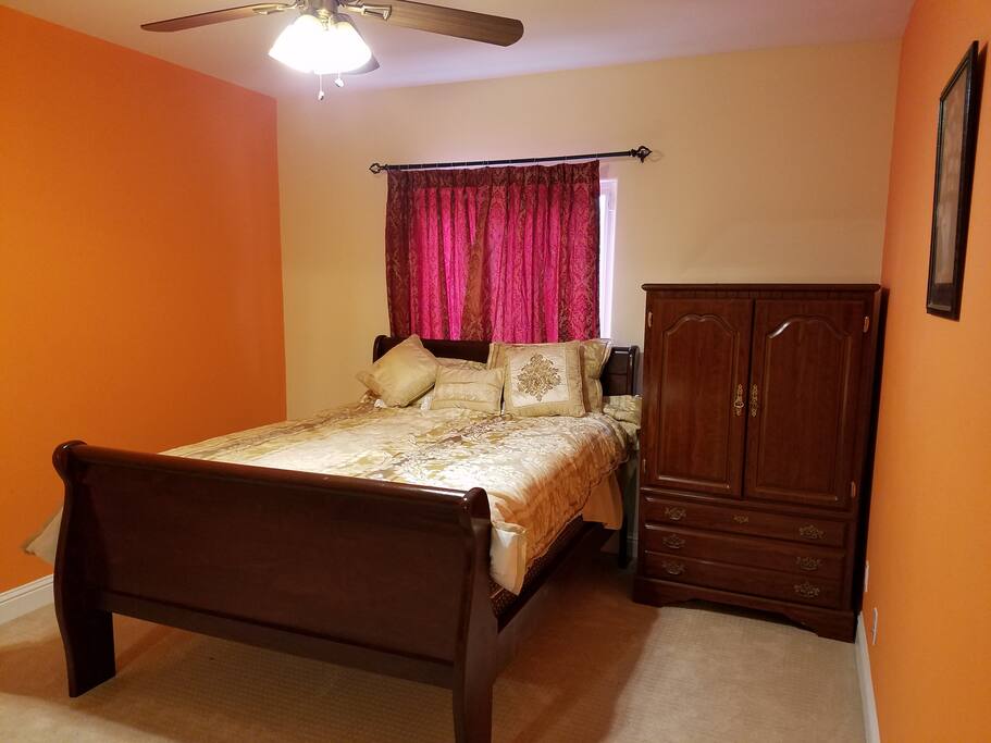 Separate room overlooking the backyard.