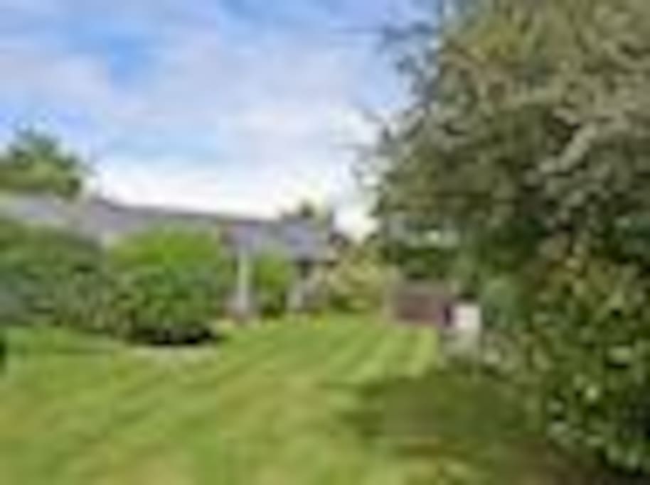 Own garden with barbecue