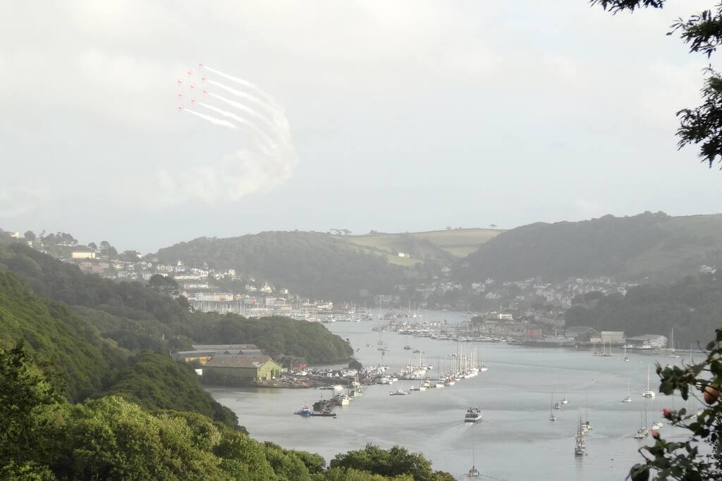 View of the Dartmouth Regatta from the comfort of the sitting room