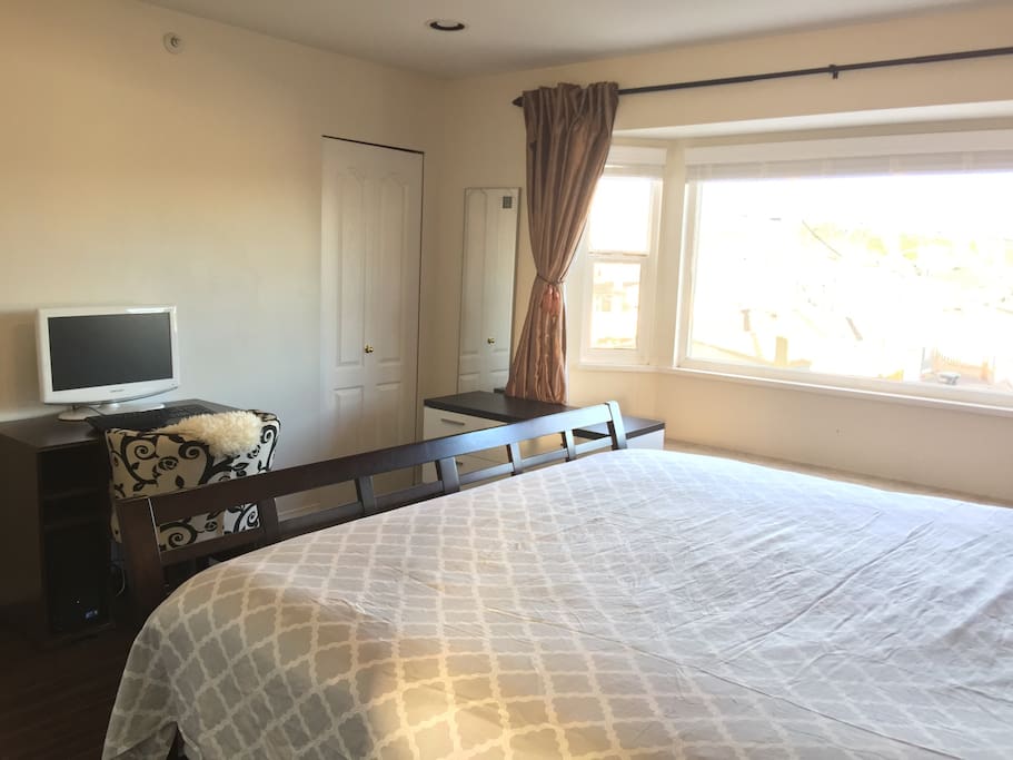 Closet and writing table with comfortable chair