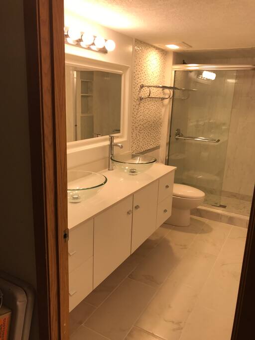 Down stairs shower