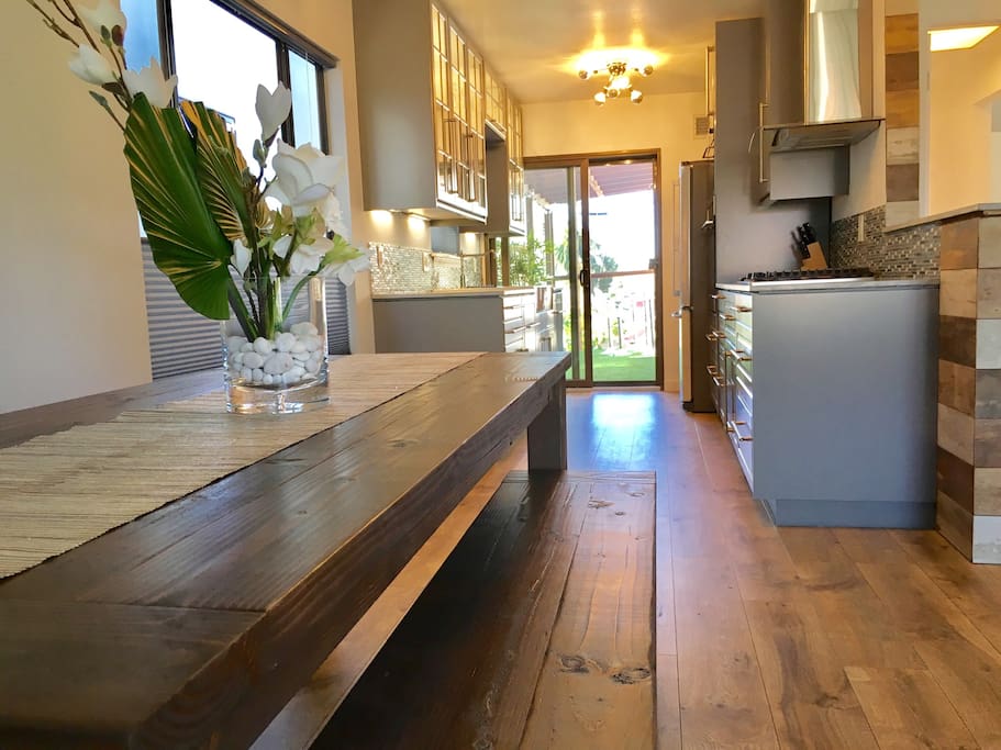 Open floor plan creates immersive cooking and dining experience