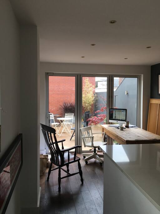 View to through kitchen to garden