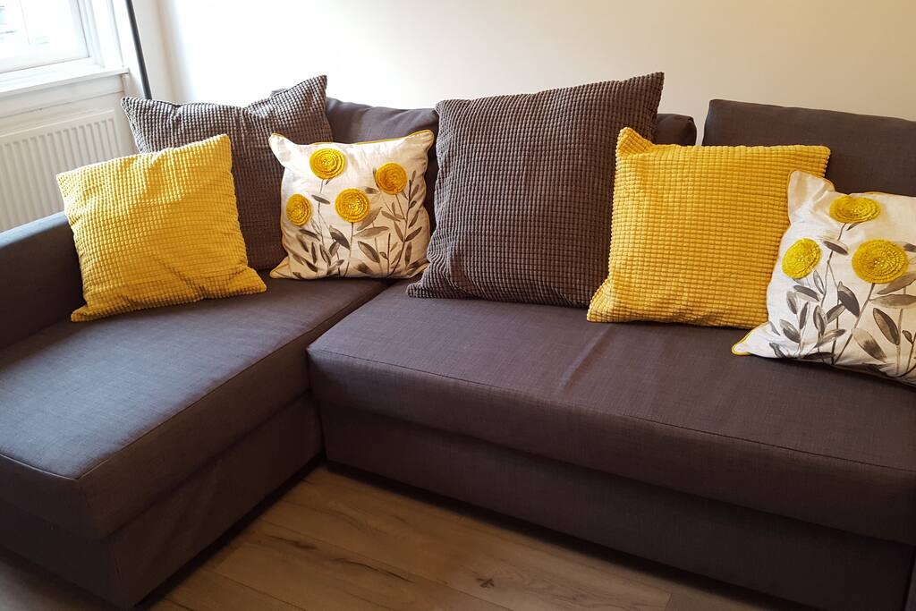 The Sofa couch folds to double bed