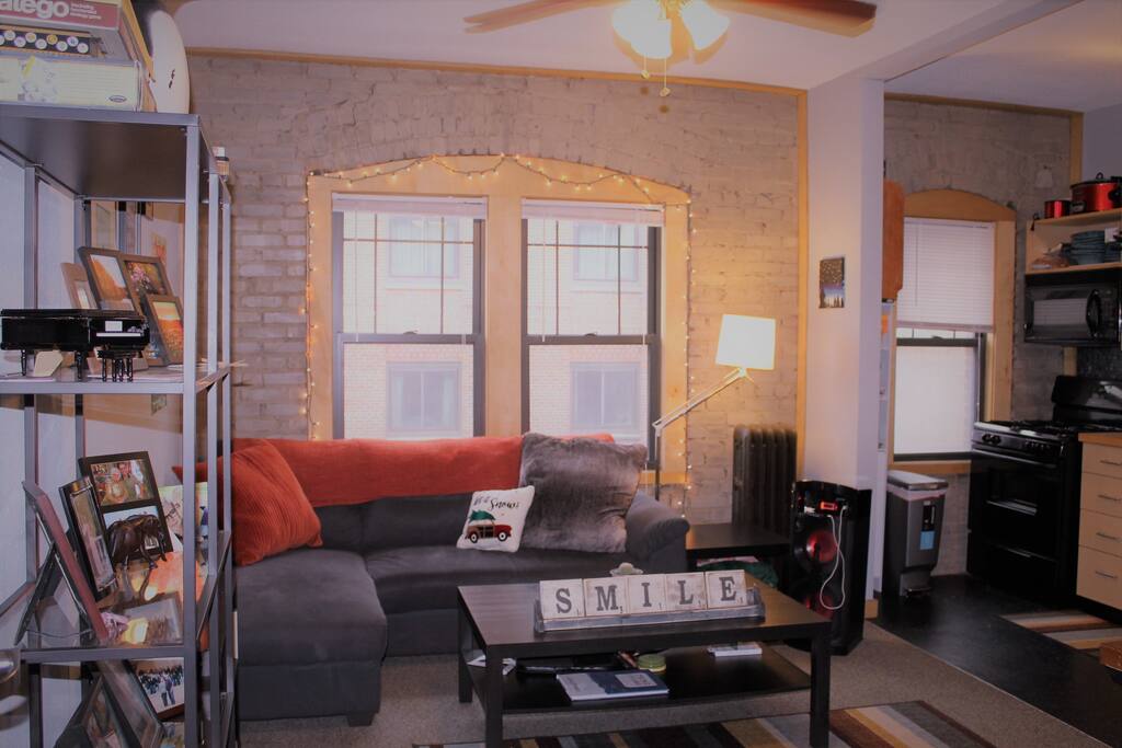 Cozy living room view when you walk in