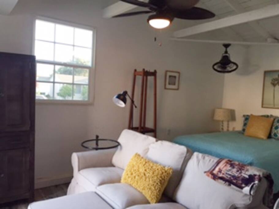 Armoire Storage and Ceiling fans