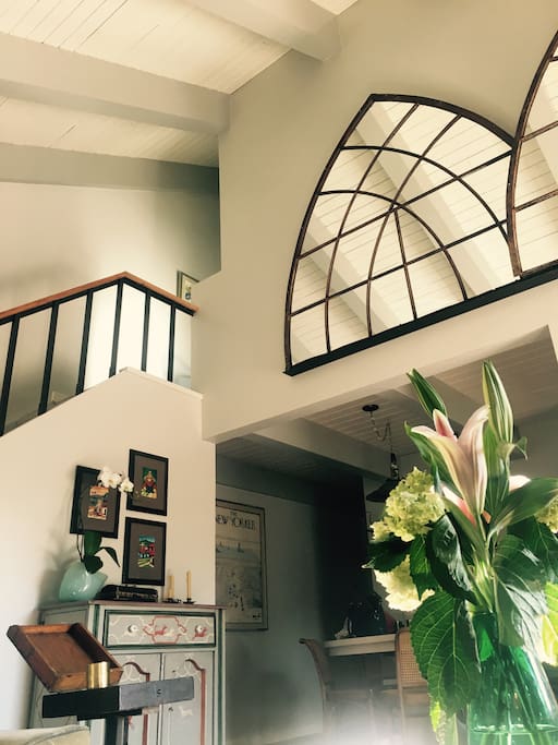 View from Living Room of dining area and stairs to Master Bedroom