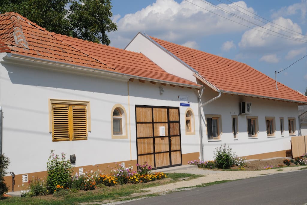 front of the guesthouse