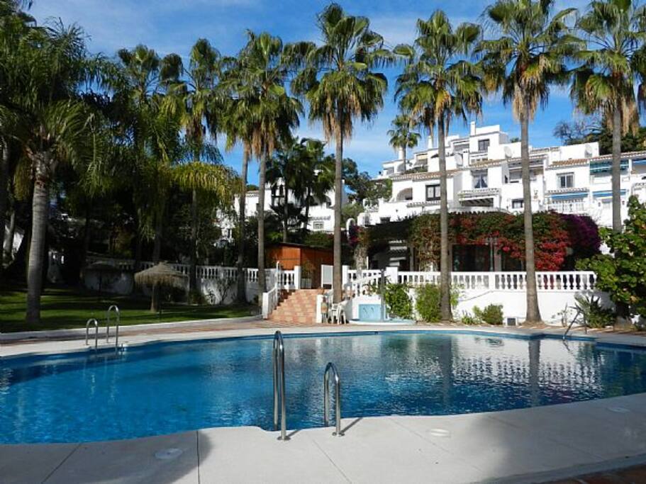 The main pool and bar area