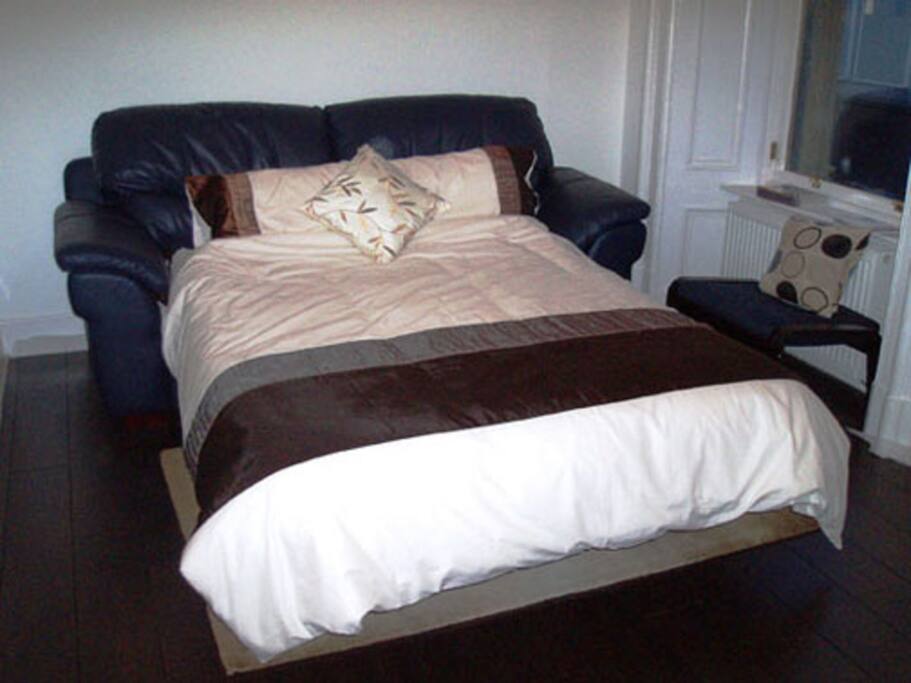 Sofa becomes a comfortable double sofa bed