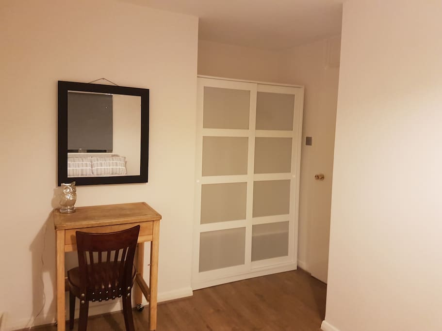 Bedroom desk and wardrobe