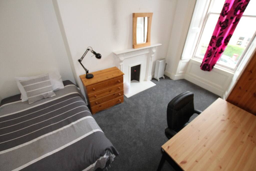 Bedroom 2 with original fireplace
