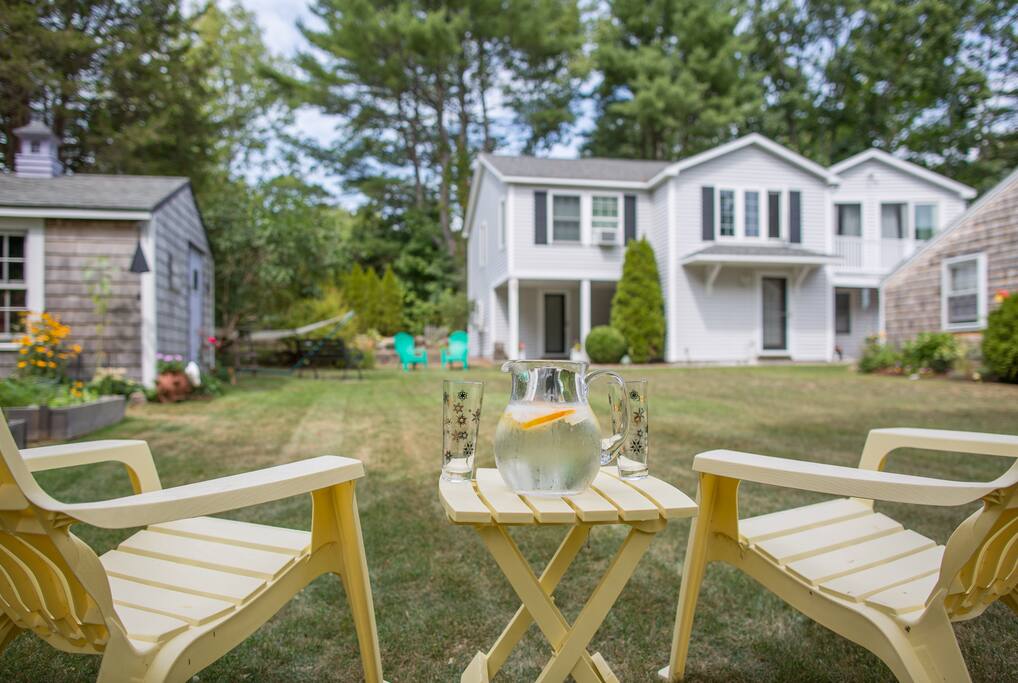 Relax by the gardens and enjoy the sounds of the birds.