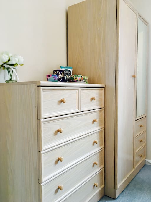 Exclusive use of wardrobe and chest of drawers