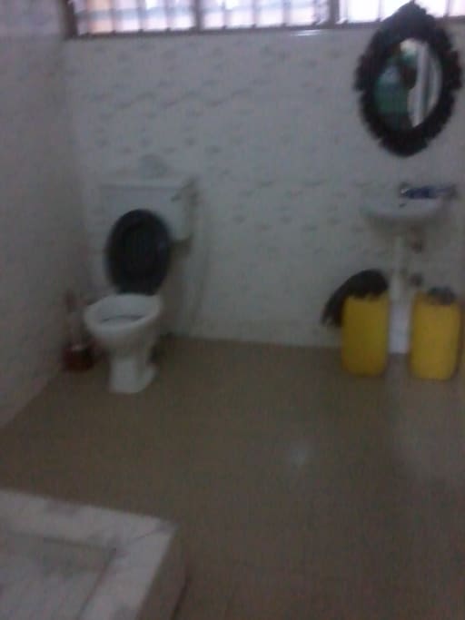 spacious toilet and bath