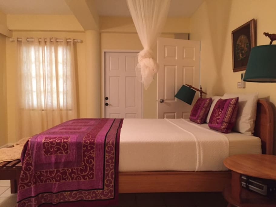 Large bedroom with a COMFY queen bed