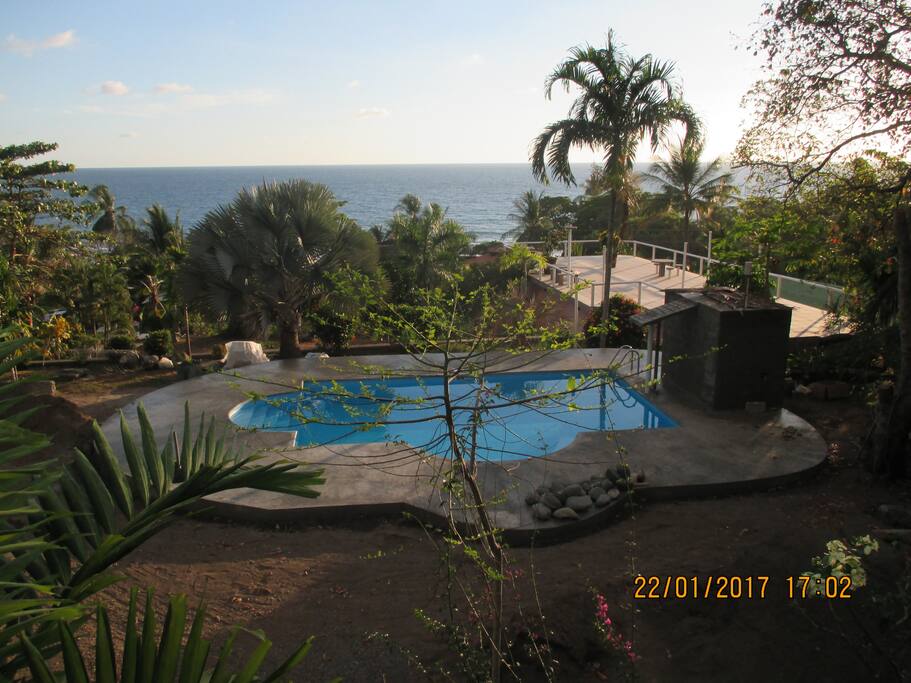 Overview of the swimming-pool 40m2/ 430square feet ??? du pied contrecarré !