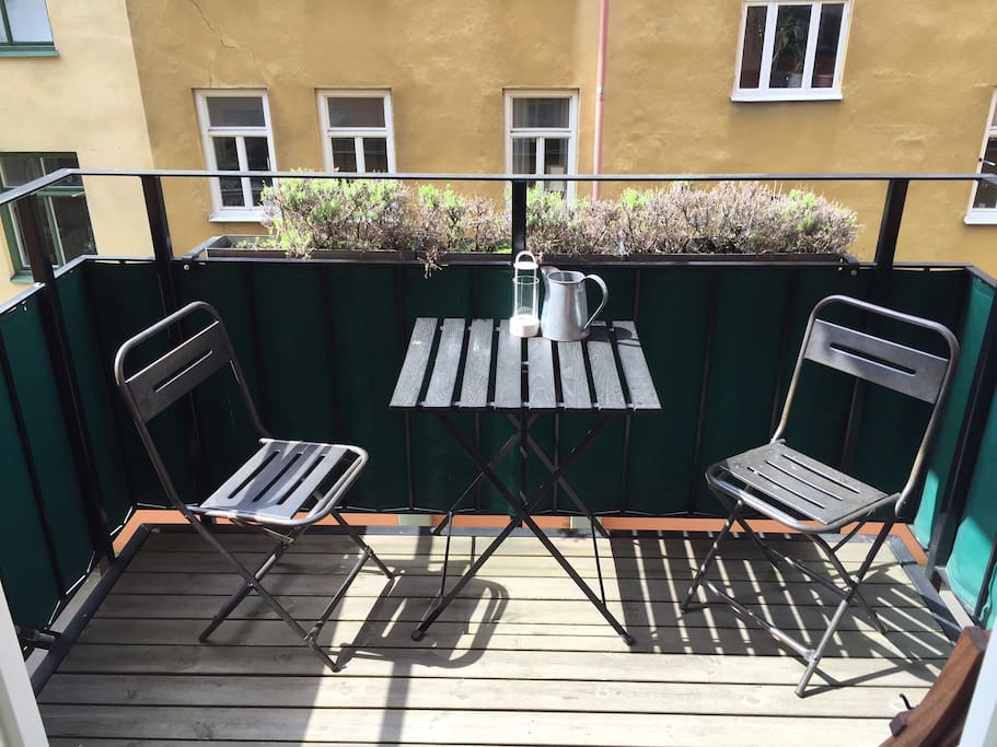 Balcony facing south. The lavender will bloom no later than july