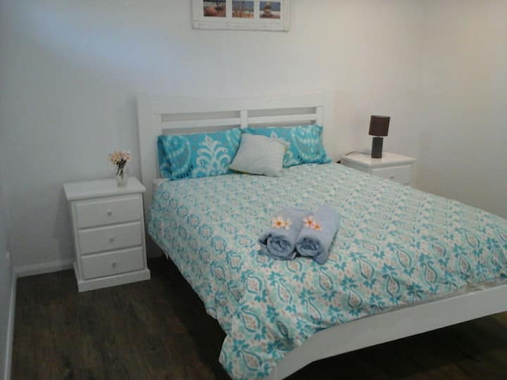 Main bedroom , high quality queen size pillow top mattress.