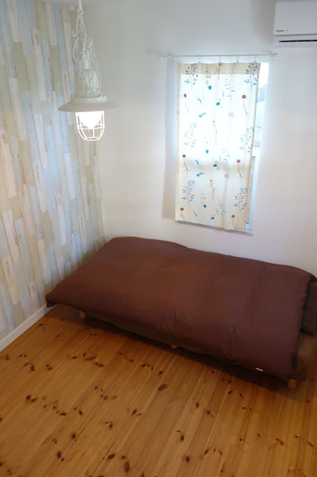 Your room with single bed and futon