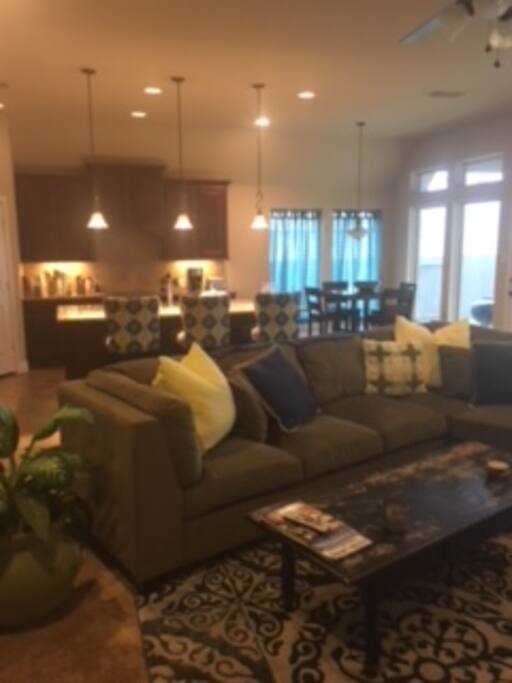 family and kitchen gathering area