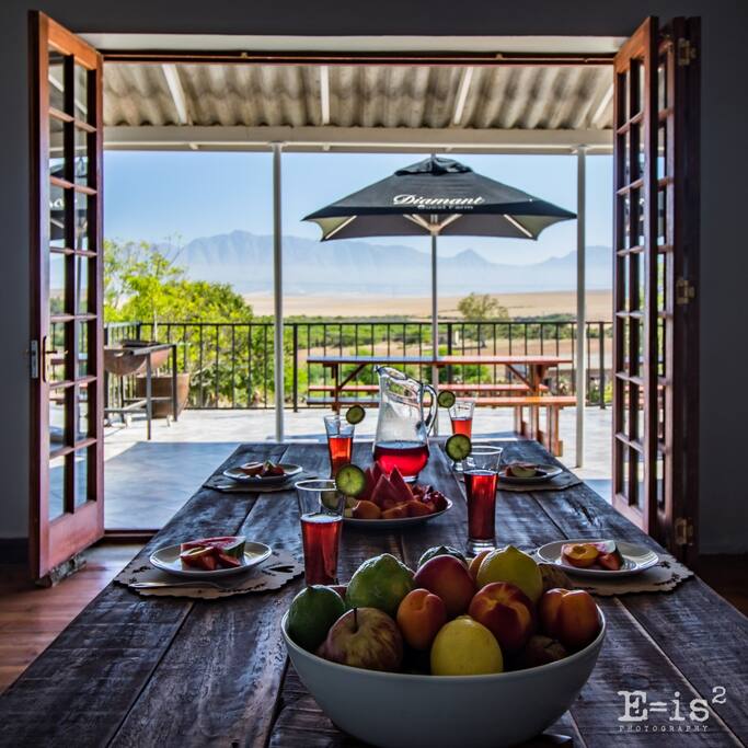 Dinner room with view onto mountains