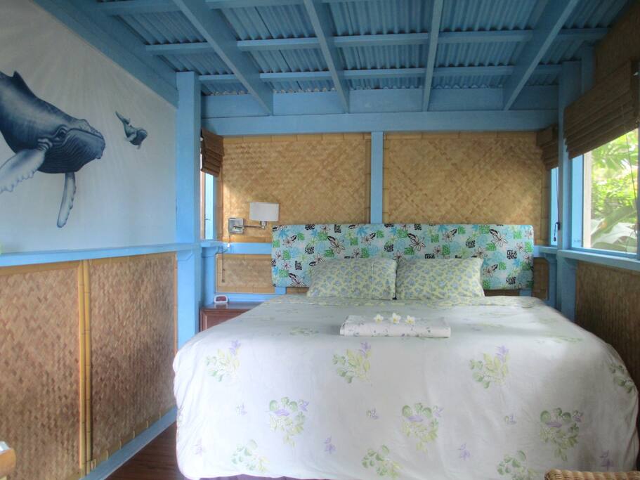 It is all about the plush and comfy king sized bed in an very clean room.