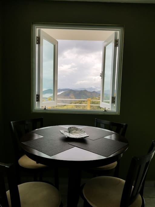 View from the guest room dining table.