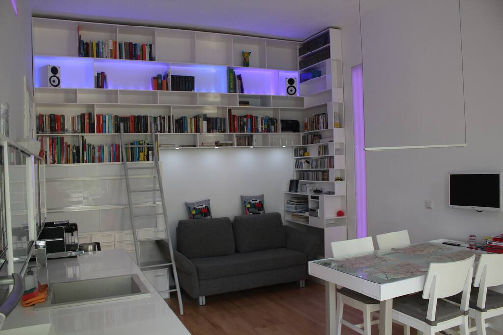 The living room with LED-lightning