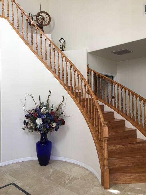 Grand staircase in entry