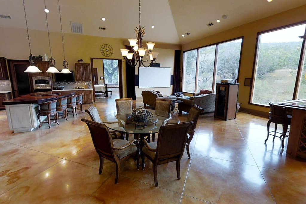 Open Concept with Kitchen, Dining, and Living Areas